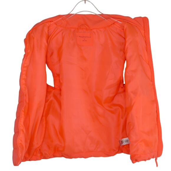 Aeropostale Women's Peach Pink Puffer Vest Large Sleeveless Jacket Large - Picture 3 of 5